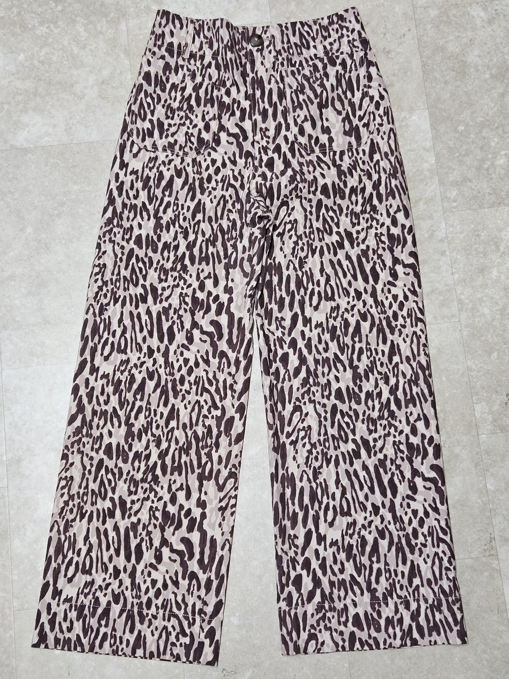 Maeve The Colette High Rise Animal Print Wide-Leg Pants Size 27 Stretch Safari